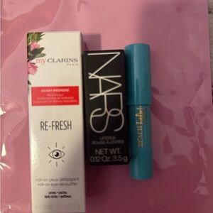 makeup bundle NARS Lipstick, clarins re fresh eyes